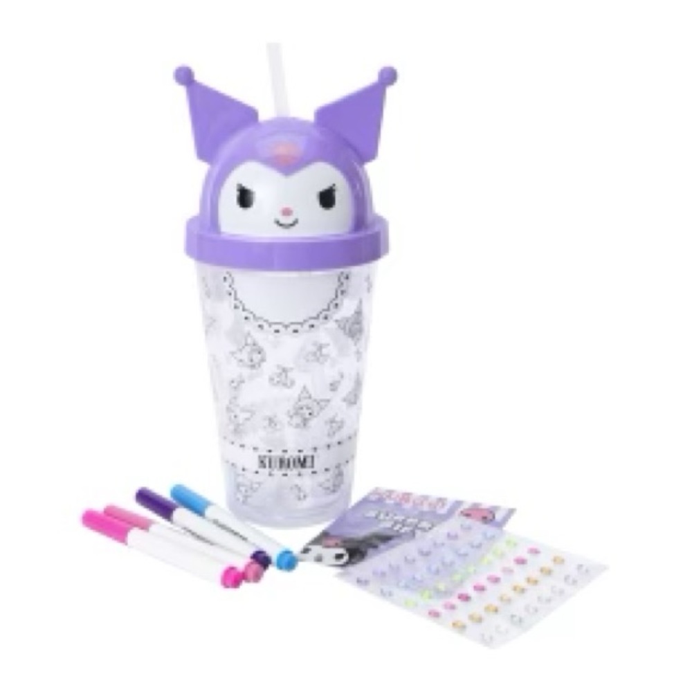 Official Sanrio Kuromi Limited Doodle Tumbler With Straw And Surprise Gift - NEW